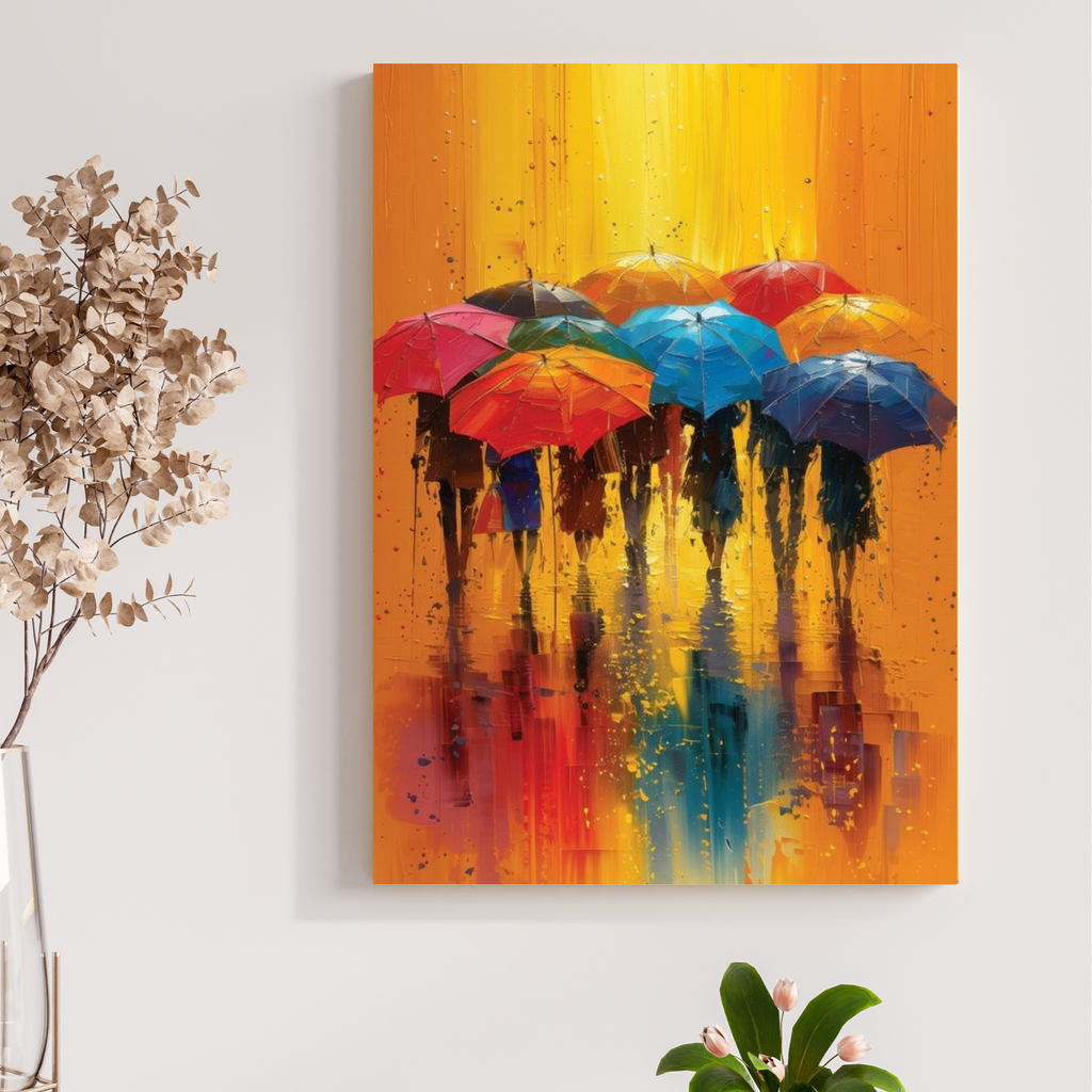 Tableau Sous la Pluie, la Joie